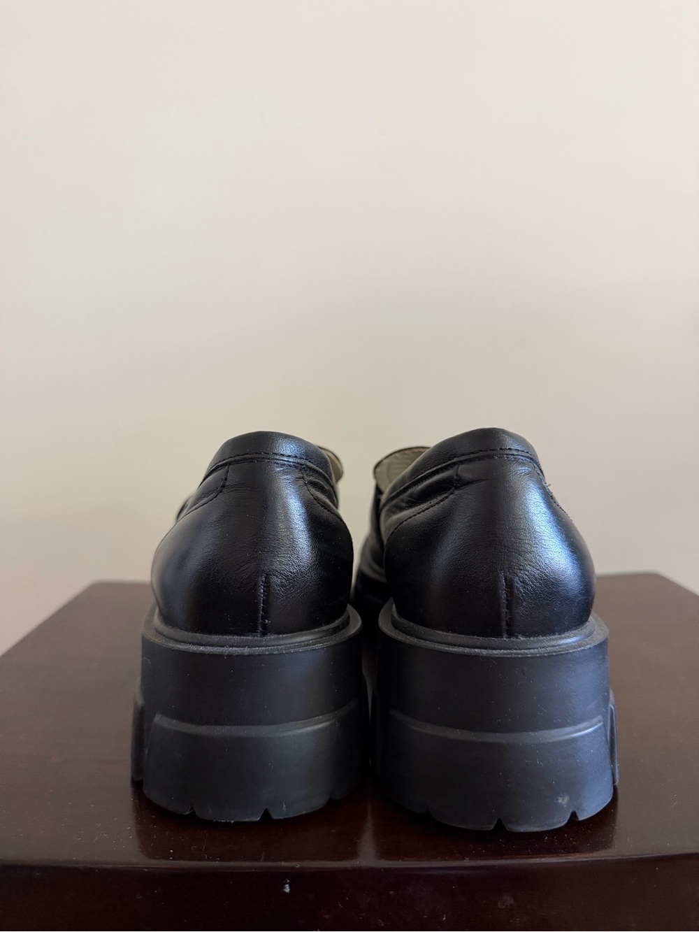 Black Leather Slip-On Penny Loafers - Picture 4 of 7